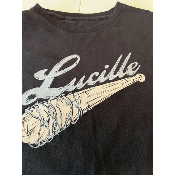 Lucille Bat Tee Mens Large Black Walking Dead - Picture 2 of 5